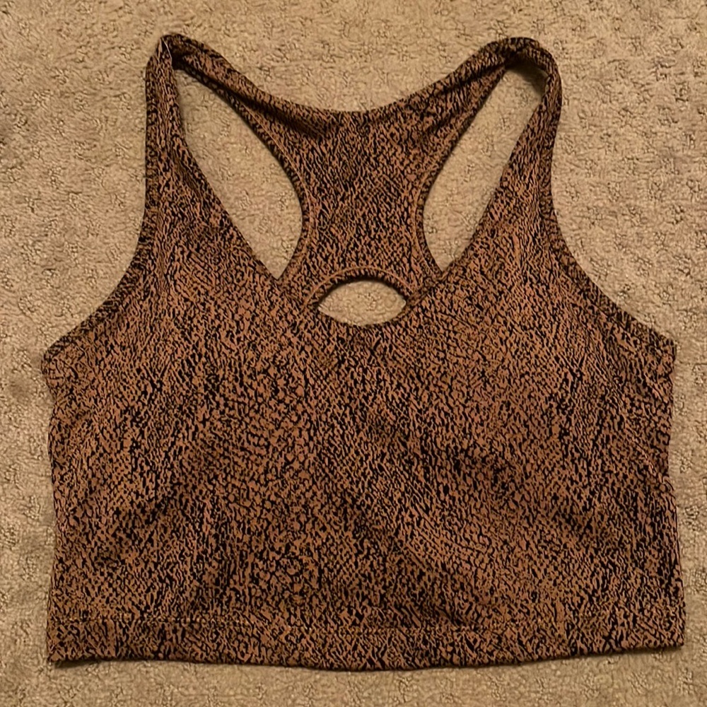 Brown and Black Sports Bra